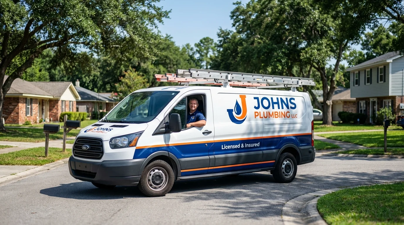 Johns Plumbing LLC service van in Mount Vernon, IL